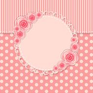 Vintage Frame with Rose Flowers Vector Illustration N5