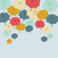 Background with collor umbrellas Vector autumn illustration