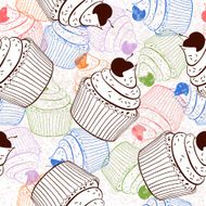 Seamless Background with Cupcakes N4