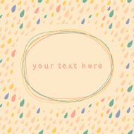 Doodle frame and drops seamless light background N2