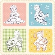 Baby Vector Illustrations Set N2