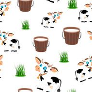 Seamless pattern of cute cow N3