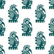 Ancient american indian birds seamless pattern