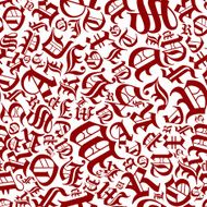 Medieval gothic letters seamless pattern