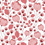 Retro pastel pink floral seamless pattern