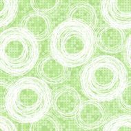 Abstract pattern of hand-drawn circles on background with polka dots