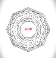 Circle ornament frame with space for text