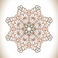 Circular pattern of traditional motifs and ancient oriental ornaments