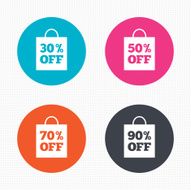 Sale bag tag icons Discount symbols N33