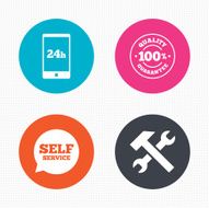 Repair fix tool icons Customer service signs