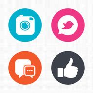 Hipster photo camera Like Chat speech bubble N6