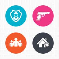 Security agency icons Home shield protection N2