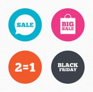 Sale speech bubble icons Black friday symbol N2