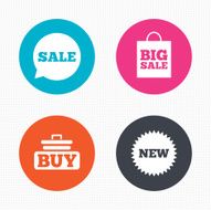 Sale speech bubble icon Buy cart symbol N2
