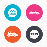 Public transport icons Taxi speech bubble signs N2