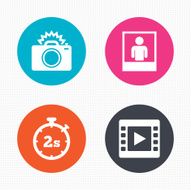 Photo camera icon Flash light and video frame N3