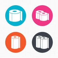 Toilet paper icons Kitchen roll towel symbols N3