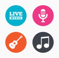 Musical elements icon Microphone and guitar N3