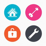 Home key icon Wrench service tool symbol N17