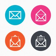 Mail envelope icons Message document symbols N12