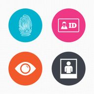Identity ID card badge icons Eye symbol N4