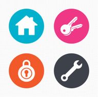 Home key icon Wrench service tool symbol N18