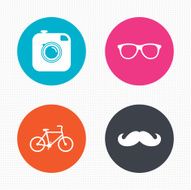 Hipster photo camera icon Glasses symbol N10