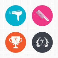 Hairdresser icons Scissors cut hair symbol N6