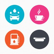 Petrol or Gas station services icons Car wash N6