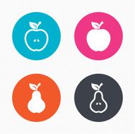Fruits with leaf icons Apple and Pear N4