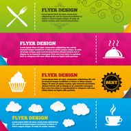 Food icons Muffin cupcake symbol Fork knife N10