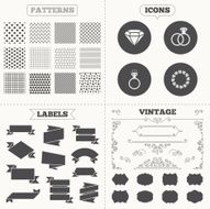 Rings icons Jewelry with diamond signs N8