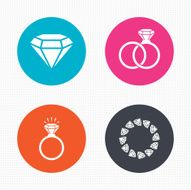 Rings icons Jewelry with diamond signs N9
