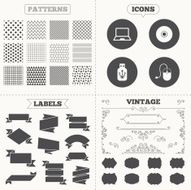 Notebook pc and Usb flash drive stick icons N4