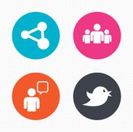 Group of people and share icons Speech bubble N2