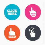 Click here signs Hand press icons N2
