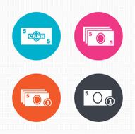 Cash money signs Currency with coins icons N3