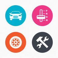 Transport icons Tachometer and repair tool