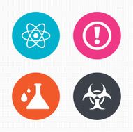 Attention biohazard icons Chemistry flask