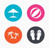 Beach holidays icons Umbrella and sandals N8