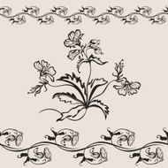 Drawing flowe Seamless pattern banner