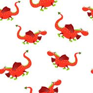 Seamless pattern of dragons