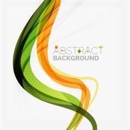 Orange and green wave line design nature eco concept N22