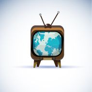 world global map on television - vector illustration