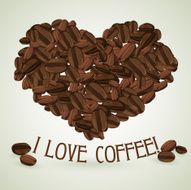 Heart Made of coffee beans with the text below N2