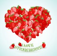 Heart made of strawberry with the text below