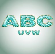Alphabet imitating precious shiny surface N2