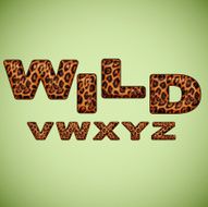 Alphabet imitating leopard fur