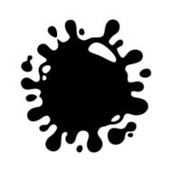 Blot abstract shape with drops background