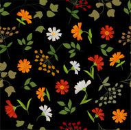 Elegant vector repeating pattern with flowers and leaves N4